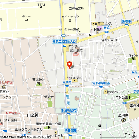 タイヤサービス 田富店付近の地図